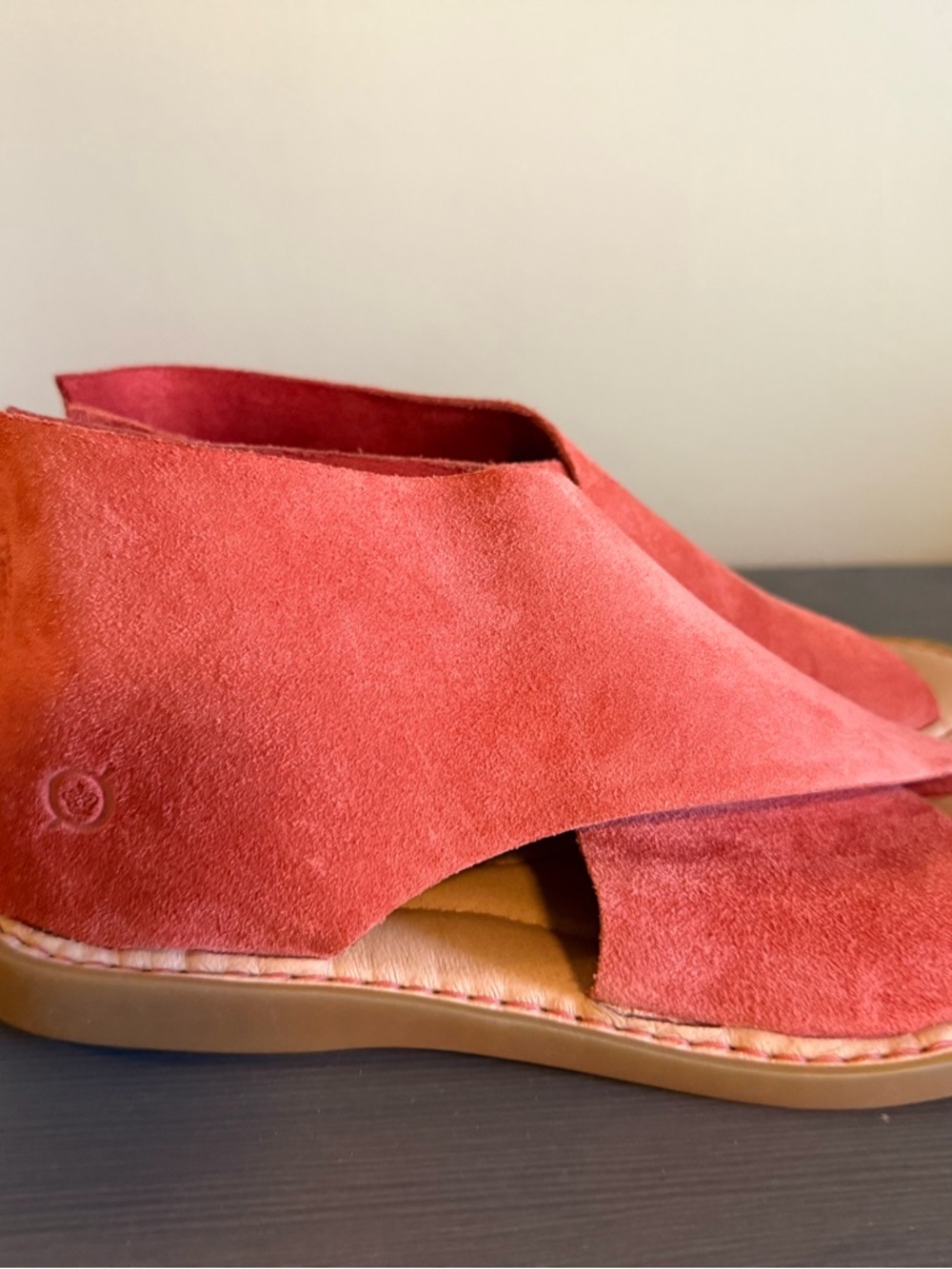 Born IWA Suede Open-Toe Sandals in Aragosta Red - Picture 5 of 8